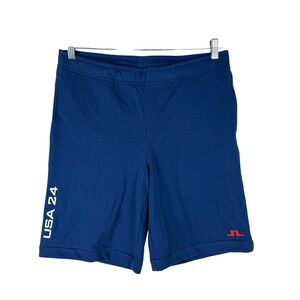 J Lindeberg Mens Jacques Shorts Estate Blue USA 24 Athletic Golf Size Medium